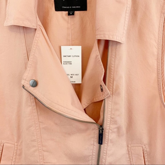 NWT Sanctuary Moto Vest Blush Pink M - Picture 3 of 6